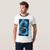 a ghost ship, a pirate ship, a foggy ship, the Fly T-Shirt (Vorne ganz)