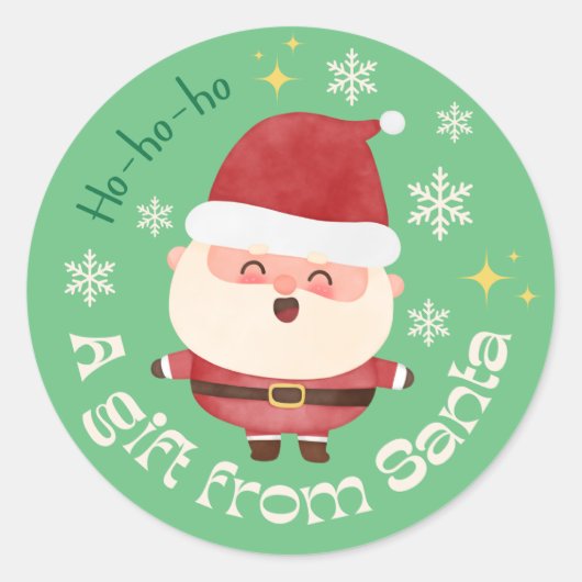 A Gift from Santa Cute Christmas Sticker (Vorderseite)