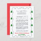 A Gingerbread Christmas Recipe Postcard Postkarte (Vorne/Hinten)
