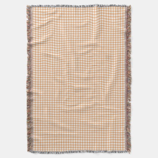 A gingham checkered blanket in shades of beige  decke (Vorderseite Vertikal)