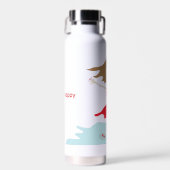 a girl in a red dress bottle happy jumpy trinkflasche (Vorne)