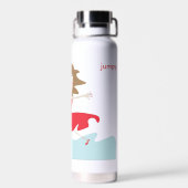 a girl in a red dress bottle happy jumpy trinkflasche (Rückseite)