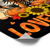 A Girl Loves Fall Thanksgiving Signs Tiger Bow Tie Poster (Ecke)