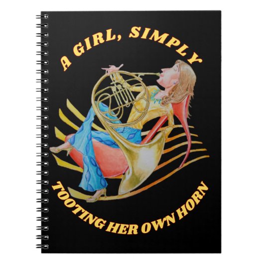 A GIRL SIMPLY TOOTING HER HORN NOTEBOOK NOTIZBLOCK (Vorderseite)