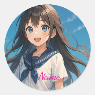 A Girl under the Summer Sky2  Runder Aufkleber