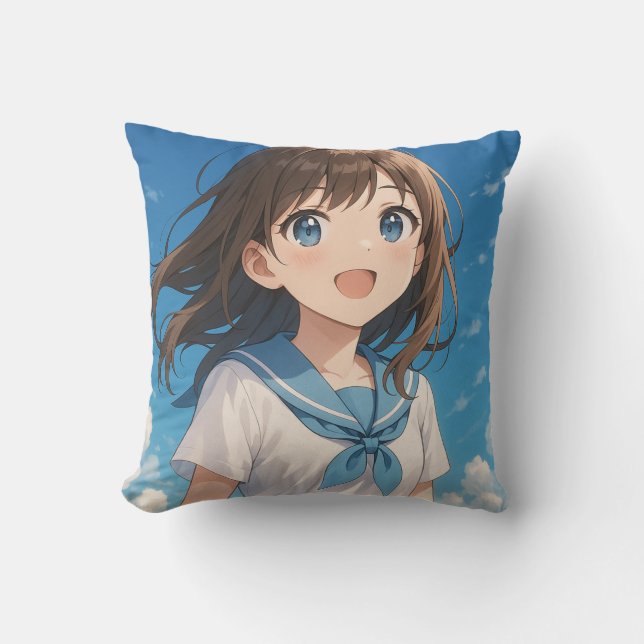 A Girl under the Summer Sky Kissen (Vorderseite)