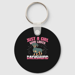 A Girl Who Loves Dachshund Schlüsselanhänger