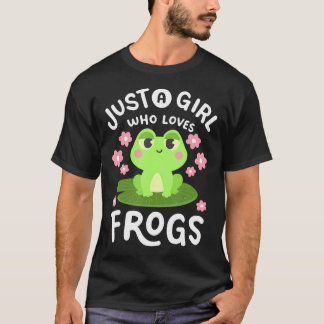 A Girl Who Loves Frogs Kawaii Frog Lovers Women Gi T-Shirt