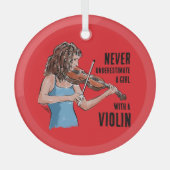 A Girl with a Violin Ornament Aus Glas (Vorderseite)