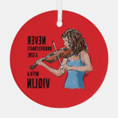 A Girl with a Violin Ornament Aus Glas (Rückseite)