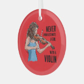A Girl with a Violin Ornament Aus Glas (Vorderseite links)