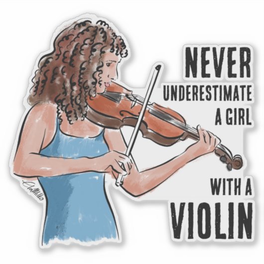 A Girl with a Violin Sticker (Vorderseite)