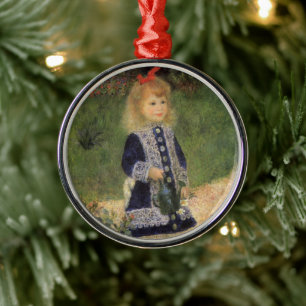 A Girl with Watering Can by Pierre Renoir Silbernes Ornament