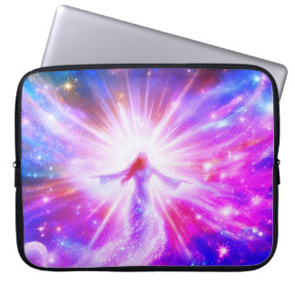 A Glowing Angel in Bold Colors on the Front of an Laptopschutzhülle