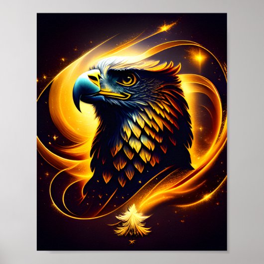 A Gold Eagle Head Notebook Poster (Vorne)