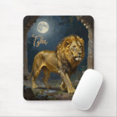 A Golden Lion Strolling under the Moon Personalize Mousepad (Mit Mouse)