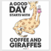 A Good Day Starts With Coffee & Giraffe Gift Funny Aufkleber (Blatt)