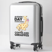 A Good Day Starts With Coffee & Giraffe Gift Funny Aufkleber (Koffer)