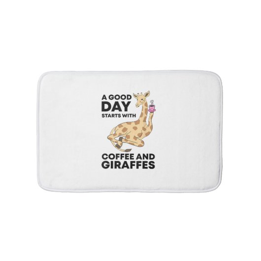 A Good Day Starts With Coffee & Giraffe Gift Funny Badematte (Vorderseite)