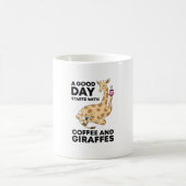 A Good Day Starts With Coffee & Giraffe Gift Funny Kaffeetasse (Mittel)