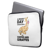 A Good Day Starts With Coffee & Giraffe Gift Funny Laptopschutzhülle (Vorderseite Links)
