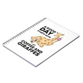 A Good Day Starts With Coffee & Giraffe Gift Funny Notizblock (Linke Seite)
