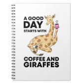 A Good Day Starts With Coffee & Giraffe Gift Funny Notizblock (Vorderseite)