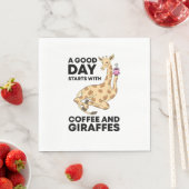 A Good Day Starts With Coffee & Giraffe Gift Funny Serviette (Beispiel)