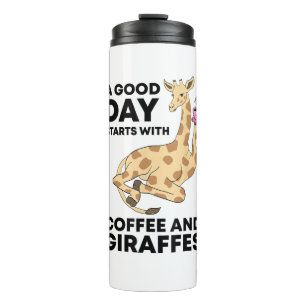 A Good Day Starts With Coffee & Giraffe Gift Funny Thermosbecher
