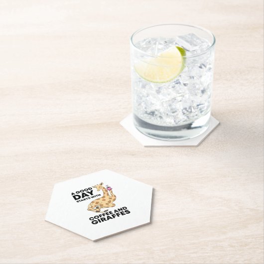 A Good Day Starts With Coffee & Giraffe Gift Funny Untersetzer (Vor Ort)