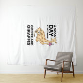 A Good Day Starts With Coffee & Giraffe Gift Funny Wandteppich (Beispiel (Horizontal))