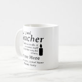A Good Teacher Is Like a Candle Personalized Name Kaffeetasse (Vorderseite Links)
