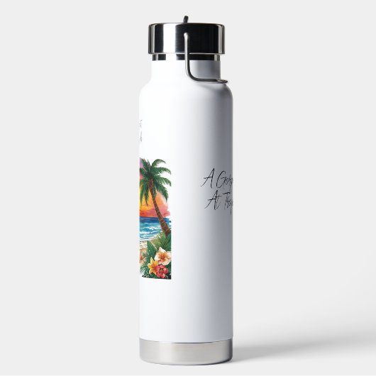 A Gorgeous Sunset At Tropical Beach, Vacation Trinkflasche (Links)