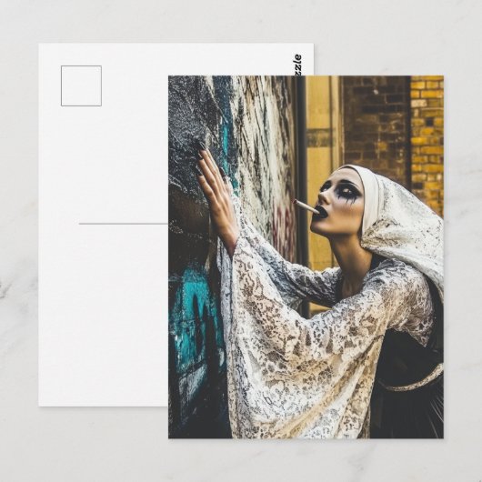 A Goth Nun Postkarte (Vorne/Hinten)