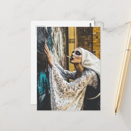 A Goth Nun Postkarte (Vorderseite/Rückseite Beispiel)
