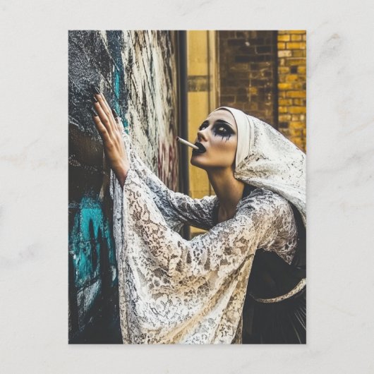 A Goth Nun Postkarte (Vorderseite)