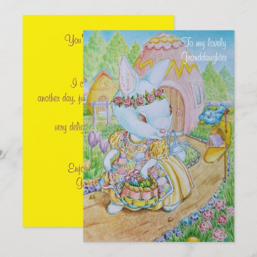 A GRANDDAUGHTER'S PERSONALIZED EASTER CARD FEIERTAGSKARTE (Vorne/Hinten)