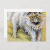 A Gray Persian von Louis Wain Postkarte (Vorne/Hinten)