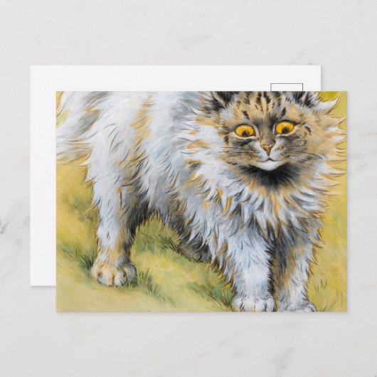 A Gray Persian von Louis Wain Postkarte (Vorne/Hinten)