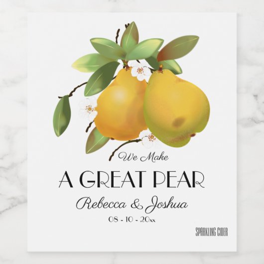A Great Pear Wedding Favor Weinetikett (Einzelnes Label)