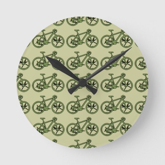 a green bicycle runde wanduhr (Vorderseite)