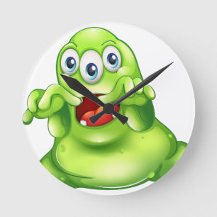 A green monster in horror runde wanduhr