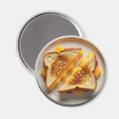 A Grilled Cheese Sandwich on a Plate Magnet (Vorderseite/Rückseite)
