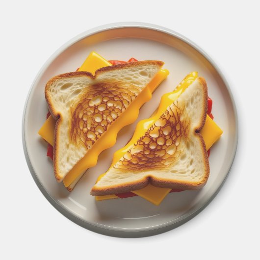 A Grilled Cheese Sandwich on a Plate Magnet (Vorne)