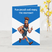 A Grinning Scottish Rugby Runner Karte (Gelbe Blume)
