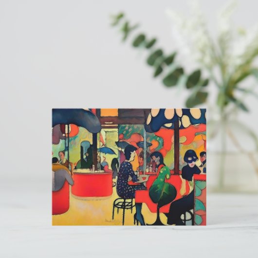 A Groovy Cafe Postkarte (Stehend Vorderseite)