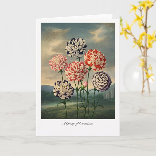 A Group of Carnations — Modern Botanical Reinterpr Karte (Gelbe Blume)