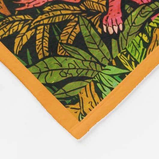 A Group of Dinosaurs in the Forest on a Fleecedecke (Ecke)