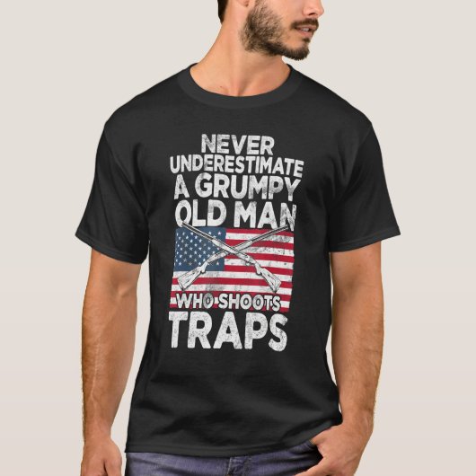 A Grumpy Old Man US Flag - Sports Shooter & Clay P T-Shirt (Vorderseite)