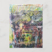 A grungy face verbs mixed media collage postkarte (Vorderseite)